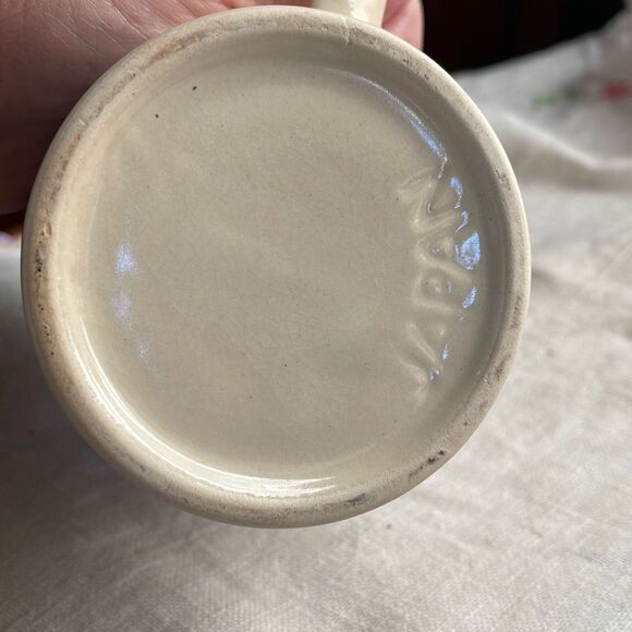 Midcentury “Bottoms up” Japan stoneware coffee mug - Picture 2 of 8